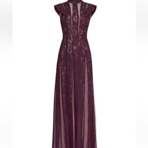 NWT burgundy lace BCBG gown